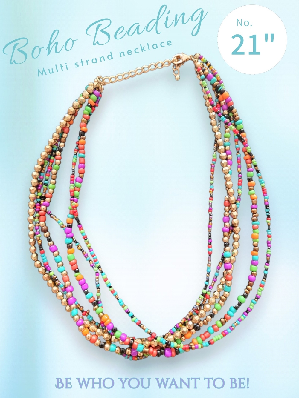 Multi-Strand Boho Beaded Necklace